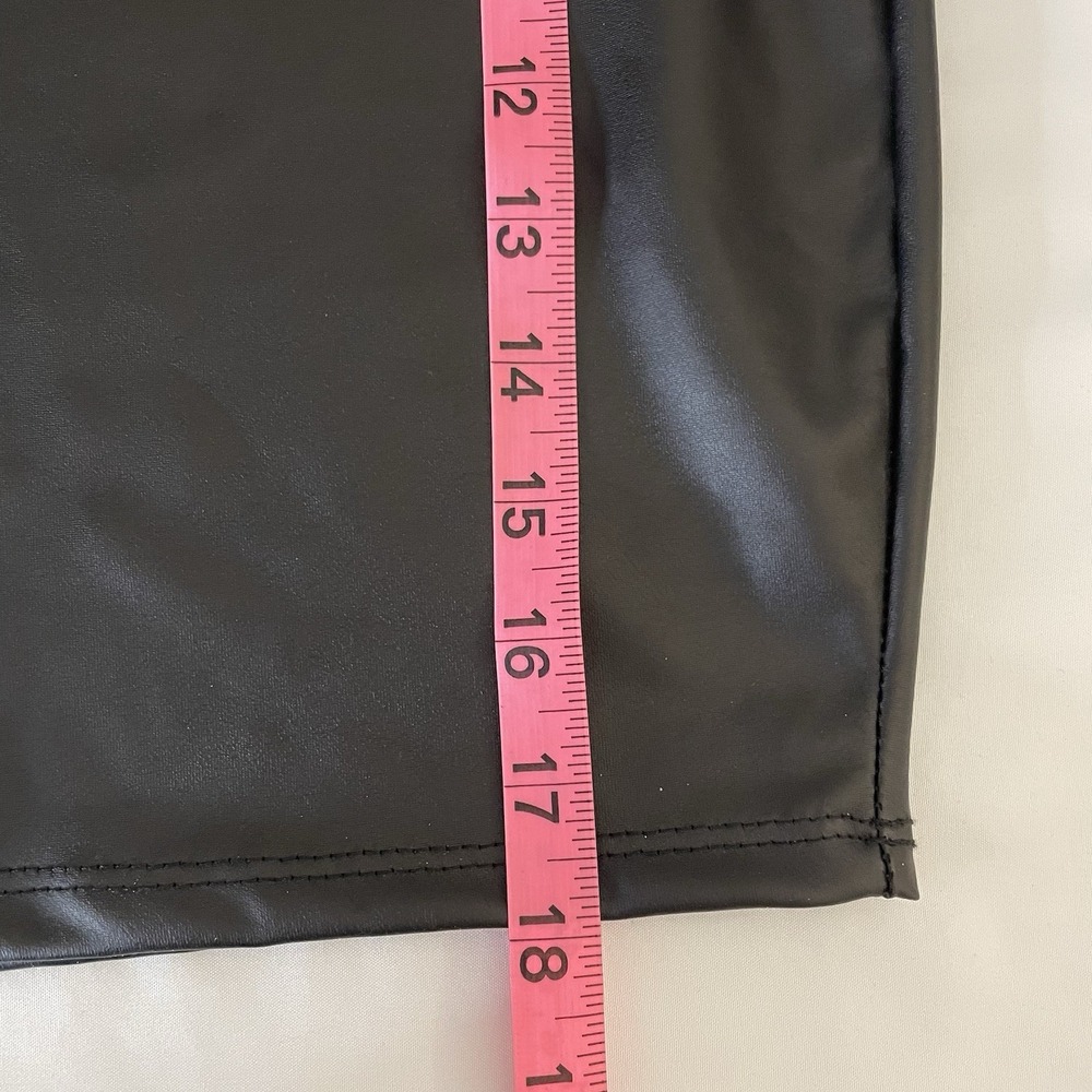 Windsor Mini Skirt Womens Large L Faux Leather Black Stretch - Picture 7 of 9